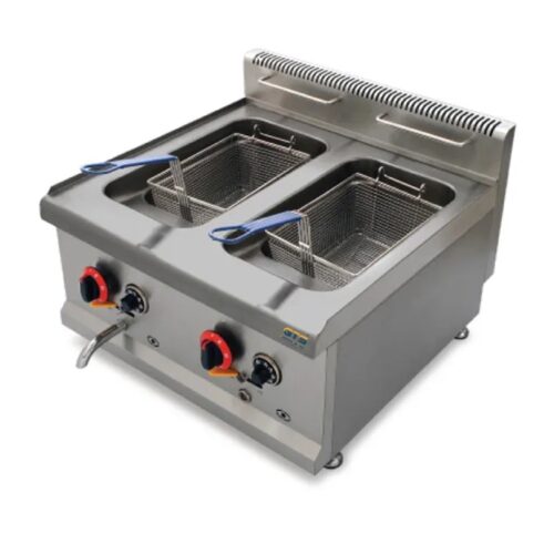 Two Tanks Two Baskets Gas Deep Fryer 15L+15L