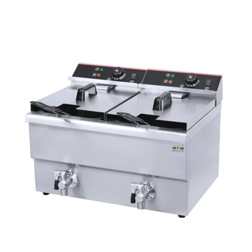 Two Tanks Two Baskets Electric Deep Fryer 12L+12L
